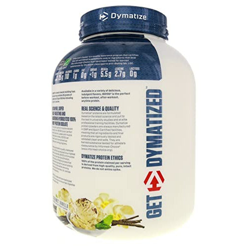 Dymatize ISO 100 Protein Powder with 25g of Hydrolyzed 100% Whey Isolate, Vanilla 5 Pound, Package may vary