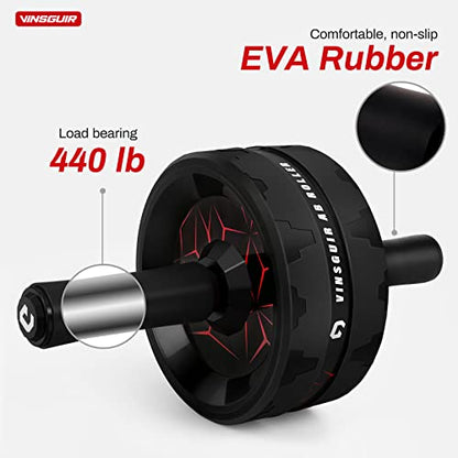 Vinsguir Ab Roller Wheel, Abs Workout Equipment for Abdominal & Core Strength Training, Exercise Wheels for Home Gym, Fitness Equipment for Core Workout with Knee Pad Accessories