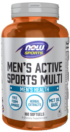 NOW Sports Nutrition, Men's Extreme Sports Multi with Free-Form Amino Acids, ZMA®, Tribulus, MCT Oil, and Herbal Extracts, 180 Softgels