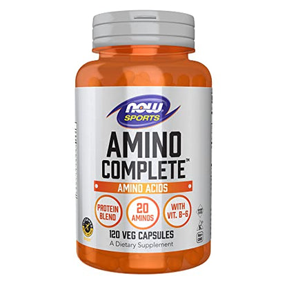 NOW Sports Nutrition, Amino Complete™, Protein Blend With 21 Aminos and B-6, 120 Veg Capsules