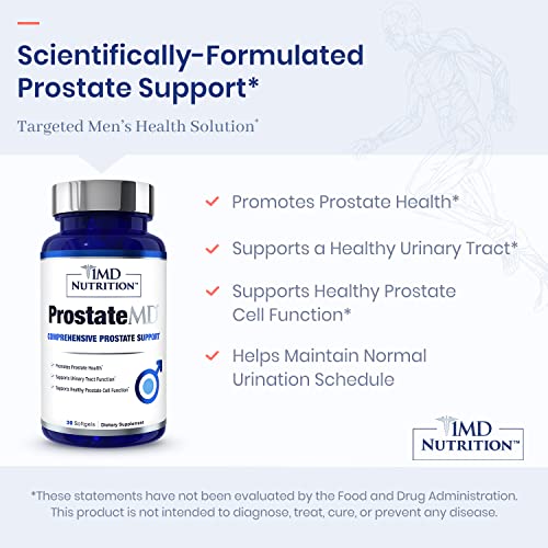 1MD Nutrition ProstateMD Saw Palmetto Prostate Support Supplement - Support for Urinary Tract and Frequent Bathroom Urges | 30 Day Supply