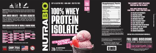 NutraBio 100% Whey Protein Isolate (Chocolate Peanut Butter, 2 Pound)