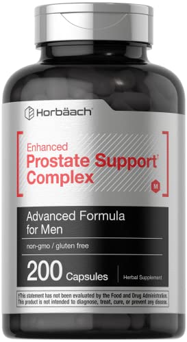 Enhanced Prostate Supplement for Men | 200 Capsules | Prostate Herbal Complex | Non-GMO, Gluten Free | by Horbaach