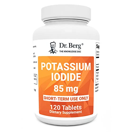 Dr. Berg's Incredible Potassium Iodide Tablets - Now 120 Tablets with a Smaller Easy-to-Swallow Size - Potassium Iodide Pills for Adults - Potassium Supplement