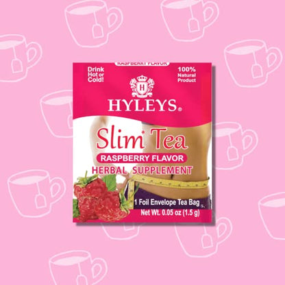 Hyleys Slim Tea Raspberry Flavor - Weight Loss Herbal Supplement Cleanse and Detox - 25 Tea Bags (1 Pack)