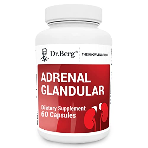 Dr. Berg's Adrenal Glandular - Cortisol Manager, More Energy, Focus, Stress and Immunity Support with Hormone Balance Formula - Adrenal Fatigue Supplements - 60 Capsules