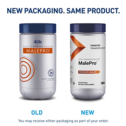 4Life Transfer Factor MalePro - Targeted Healthy Prostate Support with Saw Palmetto, Lycopene, Selenium, and Kudzu - Supplement Supports Immune System and Urinary Tract Health - 90 Softgels