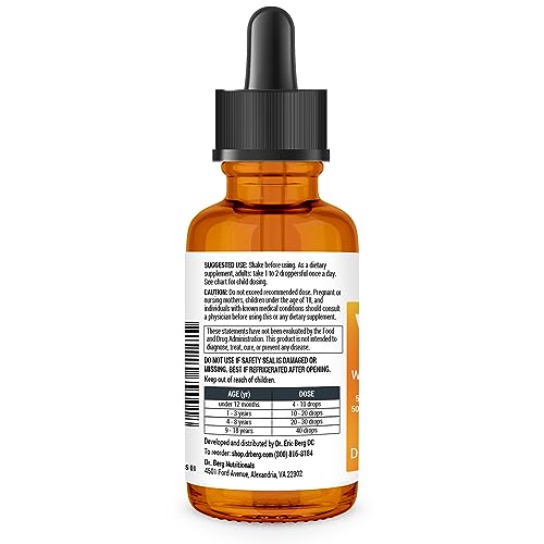 Dr. Berg Vitamin D3 K2 with Zinc & MCT Oil Liquid Supplement - Liquid Vitamin D3 with K2 for Bone & Teeth Strength, Mood, Immune & Heart Health D3 K2 Drops - Vitamin D3 K2 Drops for Adults - 1 fl oz