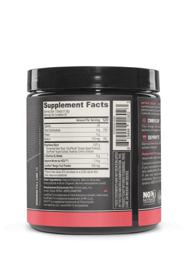 ONNIT Total Nitric Oxide - Caffeine Free Pre Workout Powder w/ Beet Root, L Arginine & L Citrulline Malate | Boost Energy & Recovery | Harvest Fruit Flavor - 20 Servings