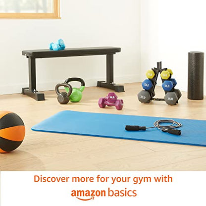 Amazon Basics Neoprene Coated Hexagon Workout Dumbbell Hand Weight, 30 Pounds, 15 Pound (Set of 2), Dark Grey