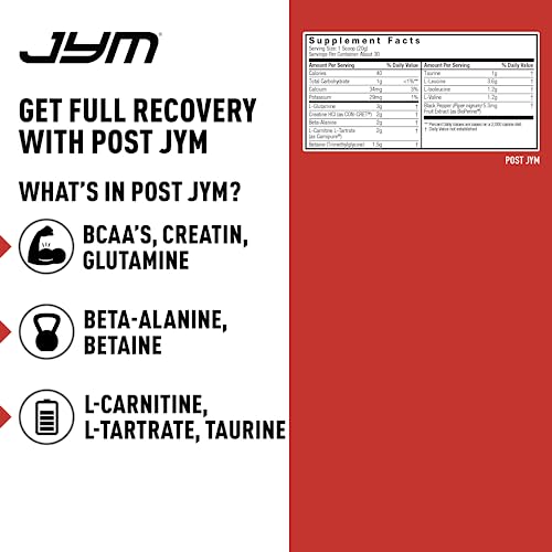 Post JYM Active Matrix, Post-Workout with BCAA's, Glutamine, Creatine HCL, Beta-Alanine and More, JYM Supplement Science, Blue Arctic Freeze, 30 Servings, 22 Oz