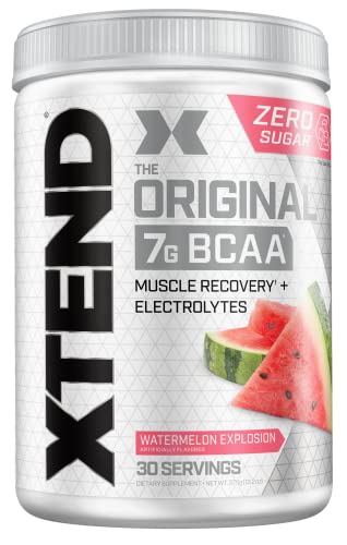 XTEND Original BCAA Powder Watermelon Explosion - Sugar Free Post Workout Muscle Recovery Drink with Amino Acids - 7g BCAAs for Men & Women - 30 Servings