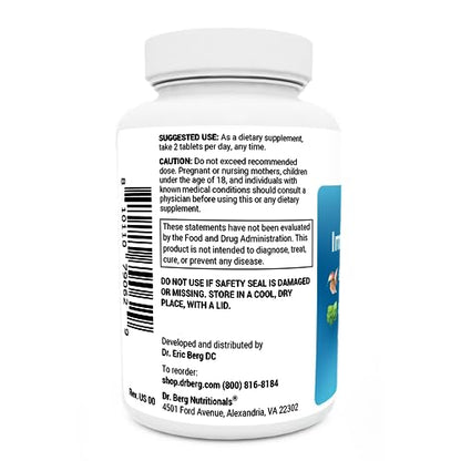 Dr. Berg Emergency Immune Support w/Echinacea - Potent Blend of Herbal Extracts (Warning: Strong Herbal Smells) - Immune Support Supplement Includes 2,000 IUs of Vitamin D & 10mg of Zinc - 60 Tablets