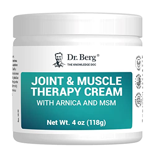 Dr. Berg's Joint & Muscle Cream - Workout Recovery, Full-Body Relaxation, Skin Nourishment - Sore Muscle Cream with Arnica and MSM - 4 oz.