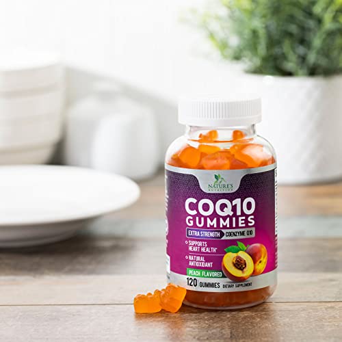 CoQ10 Gummies, CoQ10 100 mg Supplement for Heart Health Support & Cellular Energy Production - Gluten Free Vegan & Non-GMO Antioxidant with Max Absorption Coenzyme Q10 Gummy Supplements - 120 Gummies