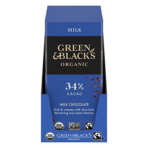 Green & Black's Organic Milk Chocolate Bar, 34% Cacao, 10 - 3.17 oz Packs