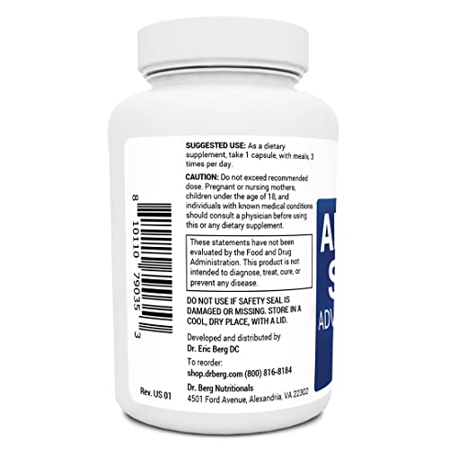 Dr. Berg’s Adrenal Stress Advanced Formula - Adrenal Support Supplements for Stress, Mood and Energy Support - Adrenal Fatigue Supplements - Cortisol Manager with Ashwagandha - 90 Capsules