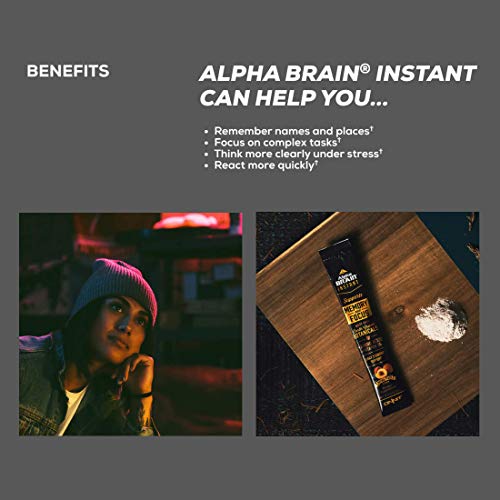 ONNIT Alpha Brain Instant - Ruby Grapefruit Flavor - Nootropic Brain Booster Memory Supplement - Brain Support for Focus, Energy & Clarity - Alpha GPC Choline, Cats Claw, L-Theanine, Bacopa - 30ct