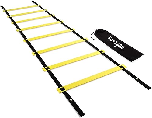 Yes4All Speed Agility Ladder Training Equipment for Soccer, Sports, Footwork & Fitness Feet Exercise - Included Carry Bag