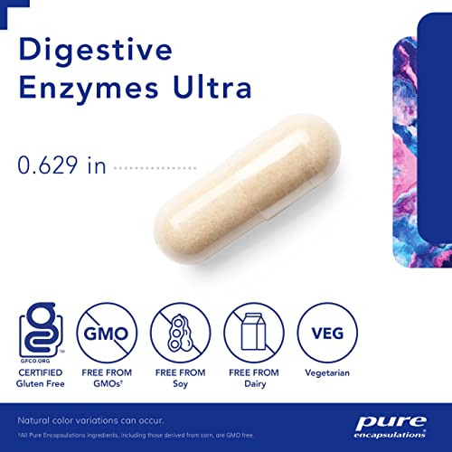 Pure Encapsulations Digestive Enzymes Ultra - Vegetarian Digestive Enzyme Supplement to Support Protein, Carb, Fiber, and Dairy Digestion* - 90 Capsules