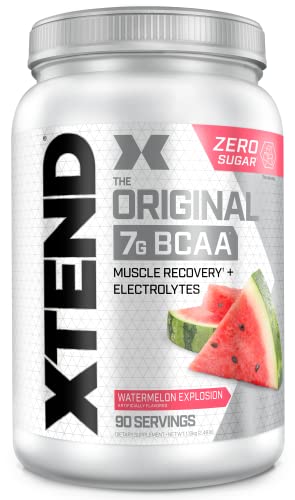 XTEND Original BCAA Powder Watermelon Explosion - Sugar Free Post Workout Muscle Recovery Drink with Amino Acids - 7g BCAAs for Men & Women - 90 Servings