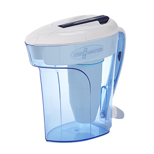 ZeroWater 12-Cup Ready-Pour 5-Stage Water Filter Pitcher 0 TDS for Improved Tap Water Taste - IAPMO Certified to Reduce Lead, Chromium, and PFOA/PFOS