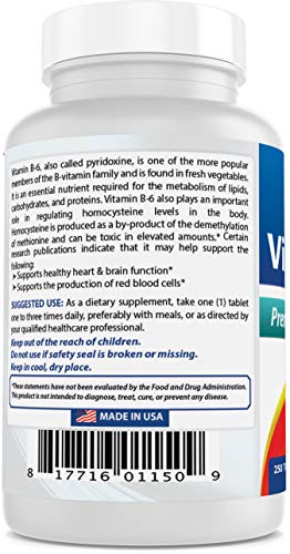 Best Naturals Vitamin B-6 25 Mg Tablets, 250 Count