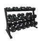 Healthy You Rubber Hex Dumbbell Complete Package Set 2 Each Of 5-50 lbs With Rack 550 lbs