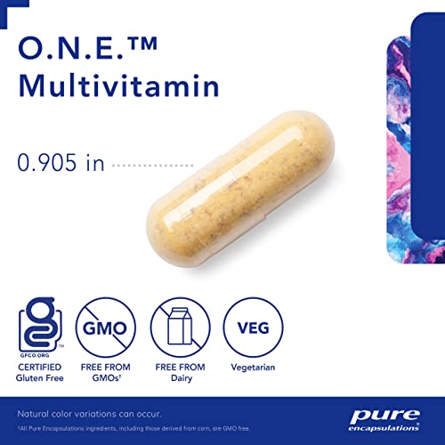 Pure Encapsulations O.N.E. Multivitamin - Once Daily Multivitamin with Antioxidant Complex Metafolin, CoQ10, and Lutein to Support Vision, Cognitive Function, and Cellular Health* - 120 Capsules