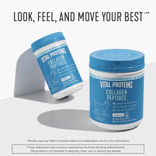 Vital Proteins Collagen Peptides Powder, Promotes Hair, Nail, Skin, Bone and Joint Health, Unflavored 19.3 OZ