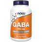 NOW Supplements, GABA (Gamma-Aminobutyric Acid) 750mg, Neurotransmitter Support*, 200 Veg Capsules