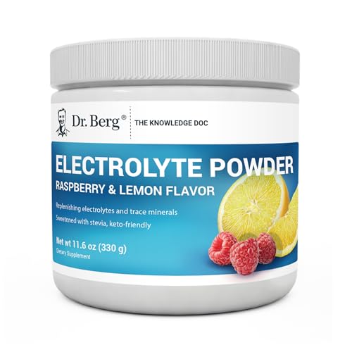 Dr. Berg Hydration Keto Electrolyte Powder - Enhanced w/ 1,000mg of Potassium & Real Pink Himalayan Salt (NOT Table Salt) - Raspberry & Lemon Flavor Hydration Drink Mix Supplement - 50 Servings 3 Pack