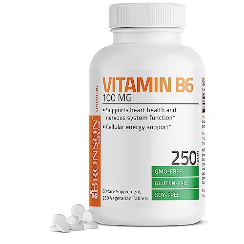 Vitamin B6 100 mg Premium Vitamin B6 Supplement – Promotes Protein Metabolism and Immune Function - 250 Tablets