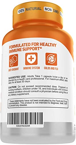 Liposomal Vitamin C Capsules 1500mg Immune Support Supplement | Immune System Health | High Absorption Vitamin C | Contains Collagen | 120 Vegan Capsules Non-GMO