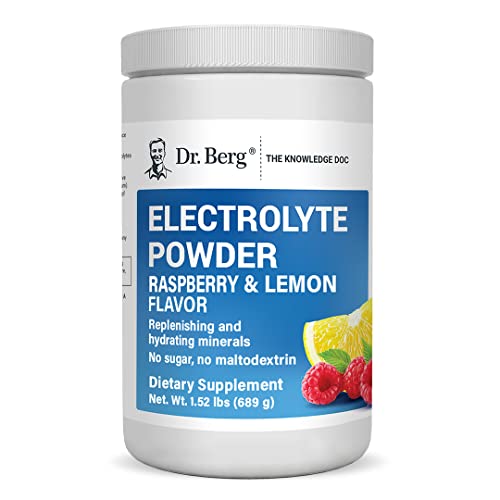 Dr. Berg's Electrolyte Powder 100 Servings Bundle - Raspberry Lemon & Lemonade Flavors - Hydration Drink Mix Supplement