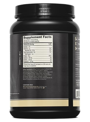 ONNIT Grass Fed Whey Isolate Protein - Vanilla (20 Servings)