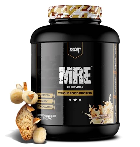 REDCON1 MRE Meal Replacement Supplement, Banana Nut Bread - Whole Food Protein + Carbohydrate Blend with No Whey for Post Workout Fuel - Natural Protein Powder with MCT Oil (7 lbs)