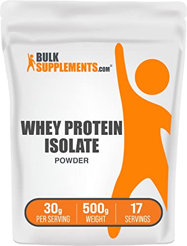 BULKSUPPLEMENTS.COM Whey Protein Isolate Powder - Unflavored Whey Protein Powder - Whey Protein - Flavorless Protein Powder - 30g per Serving, 17 Servings of Pure Protein Powder (500 Grams - 1.1 lbs)