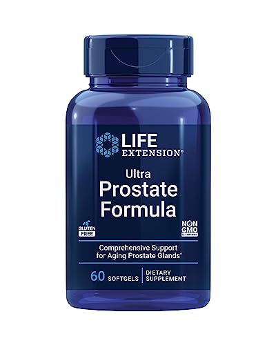 Life Extension Ultra Prostate Formula, saw palmetto for men, pygeum, stinging nettle root, lycopene, 11 nutrients for prostate function, non-GMO, gluten-free, 60 softgels