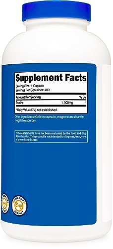 Nutricost Taurine 1000mg, 400 Capsules