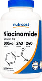 Nutricost Niacinamide (Vitamin B3) 500mg, 240 Capsules - Non-GMO, Gluten Free, Flush Free Vitamin B3