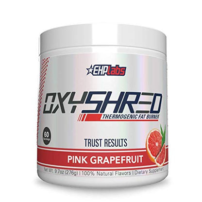 EHPlabs OxyShred Thermogenic Pre Workout Powder & Shredding Supplement - Clinically Proven Preworkout Powder with L Glutamine & Acetyl L Carnitine, Energy Boost Drink - Pink Grapefruit, 60 Servings