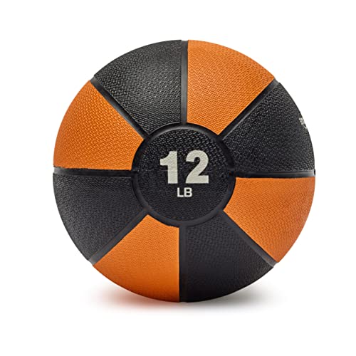 Amazon Basics Weighted Medicine Ball for Workouts Exercise Balance Training, 12 Pounds, Orange/Black