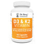 Dr. Berg D3 K2 Vitamin 5000 IU w/MCT Oil - Includes 50 mcg MK7 Vitamin K2, Purified Bile Salts, Zinc & Magnesium for Ultimate Absorption - Supplement - 60 Capsules