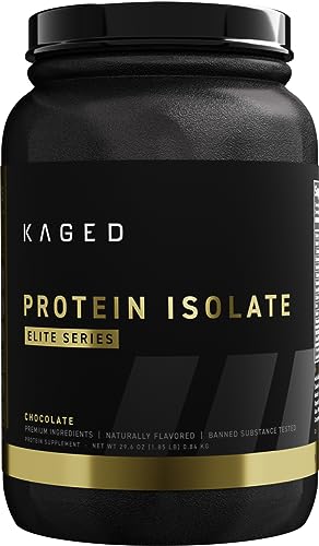 Kaged Protein Powder Elite: 100% Isolate Blend Whey, Casein, and Milk Protein Blend for Recovery and Muscle Building | Chocolate | 2lbs