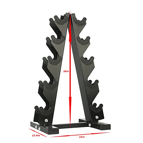 5-25LB Hex Dumbbell Set with Rack Rubber Coated Dumbbell Set with Rack 150 Pound Dumbbell Weight Set