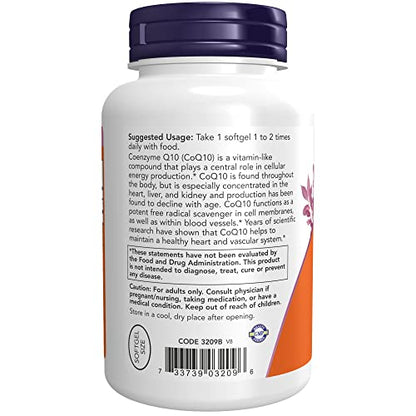 NOW Supplements, CoQ10 (Coenzyme Q10) 100 mg, Pharmaceutical Grade, Cardiovascular Health*, 150 Softgels