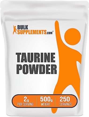 BULKSUPPLEMENTS.COM Taurine Powder - Taurine Supplement, Taurine 2000mg, Amino Acids Supplement - Heart Health Supplements, Unflavored, Pure & Gluten Free, 2g per Serving, 500g (1.1 lbs)