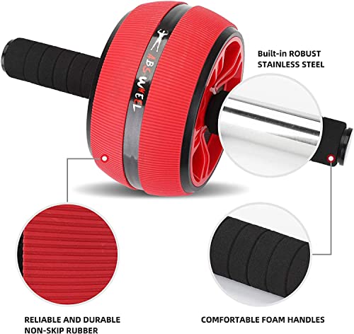 Bssay Ab Roller Wheel, Abs Workout Equipment for Abdominal & Core Strength Training, Exercise Wheels for Home Gym Fitness, Wider Ab Machine with Knee Pad Accessories