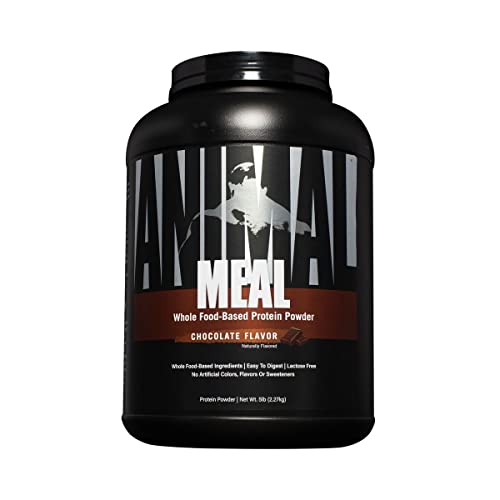 Animal Meal - All Natural High Calorie Meal Shake - Egg Whites, Beef Protein, Pea Protein, Chocolate, 5 Pound (3930)